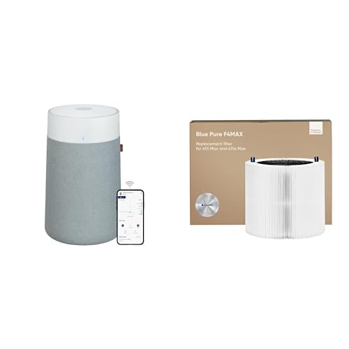 BLUEAIR Air Purifiers for Bedroom, HEPASilent Smart Air Purifiers for Home, Air Purifiers for Pets Allergies Air Cleaner, Blueair Air Purifier Blue Pure 411i Max, Blueair Filter Blue Pure F4MAX Bundle