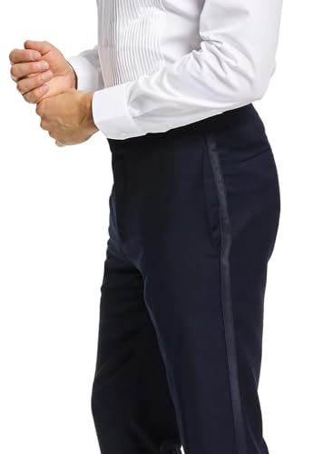 Tallia Alfani Mens Slim Fit Navy Blue Tuxedo Pants 32 x 343