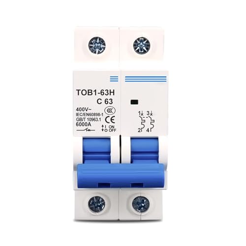 Disjoncteur 2P 50A 400V AC MCB Type C pour protection tableau électrique
