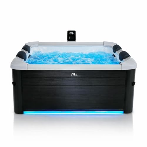 MSpa Oslo SPA bañera de hidromasaje Exterior para 6 Personas, Pared Exterior Sólido, Iluminación LED, Uso Todo el Año, Resistente al Invierno