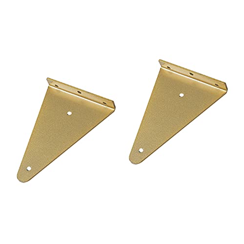 Suwooy Soportes para Estantes Pequeños,Marco De Soporte De Estante Montado En La Pared,Escuadras para Estanterias,Escuadras Baldas Vintage,Soportes Triangulares para Librerías,Dorado,8×10cm/3.1×3.9in