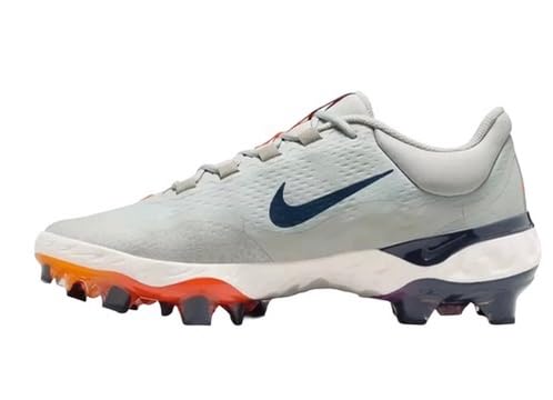Nike Force Trout 9 Elite MCS Molded Rubber Men's Baseball Cleats Grey Blue White HF1116-001 Size 13