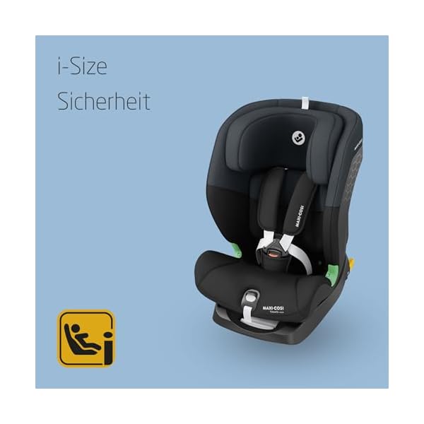 Maxi-Cosi Titan S i-Size, Mitwachsender Kindersitz, 15Monate–12Jahre (76–150cm), ISOFIX Kindersitz Auto, 5 Sitzpositionen, 13 Kopfstützenstufen, G-CELL-Schutz, 5-Punkt-Sicherheitsgurt, Tonal Black