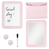 Svartur Pink Locker Accessories for Girls with Magnetic whiteboard, Locker Mirror and Pen Holder, Locker Decoration for School Locker, Locker Organizer for Work, Back to School Essentials