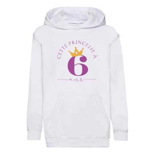 Sweat à capuche enfant cette princesse a 6 ans anniversaire premium