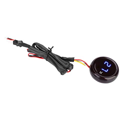 Motorrad Digital Thermometer Anzeige Lenker Wasserdicht Nachtsicht Temperaturanzeige LED-Anzeige für 12V Motorrad, Rennen, Roller usw.(Blau)