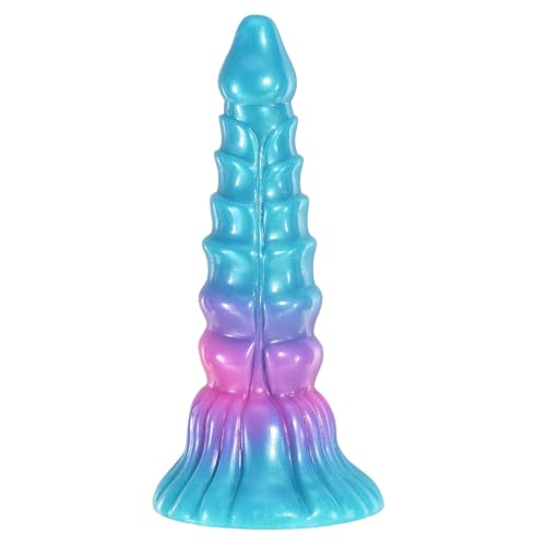 23cm Big Fantasy Dildo, Blauer Lila Und Rosa Farbverlauf Drachen Monster Dildo Mit Starkem Saugnapf, Silikon Analplug Sex Spielzeug Für Frauen Und Männer