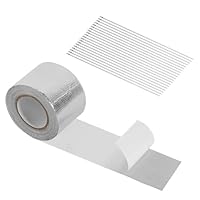 Foonary Hitzeschutzband Auspuff, Selbstklebend Klebeband Aluminiumband Hitzebeständig Hitzeschutzbands 20M x 5cm Auspuffband Selbstklebend mit 20 Kabelbinder hitzeschutzband für Auto Motorrad Krümmer