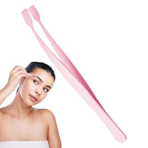 Pisas de pestañas inferiores planas, pinzas de cejas de mandril, aplicador de pestañas compacta, fácil de usar, pueden usarlo mucho tiempo, no fácil de romper 11.9 cm para mujeres