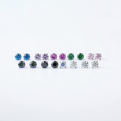 1 Pair Implant Grade Titanium Stud Earrings Set Hypoallergenic 3mm 4mm 5mm 6mm Cubic Zirconia G23 Titanium Earring Studs for Women Men for Sensitive Ear4