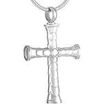 Género: unisex kliy Caja Funeraria Personalizado Tono Plateado Cruz Cremación Urna Collar Joyería De Acero Inoxidable Ataúd Fúnebre para Humanos/Mascotas Cenizas Titular-Colgante_Solo