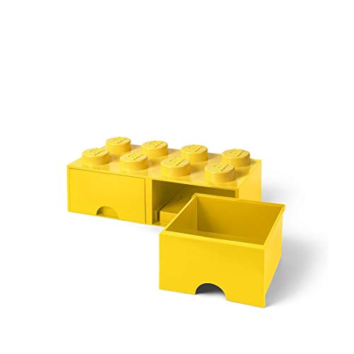 Image of LEGO Brick with 2 Drawers With 8 Knobs, in Yellow