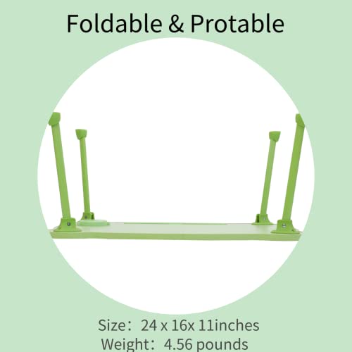 Ly Home Foldable Laptop Horseshoe Table Legs Multifunction Desk Lap Suitable As Breakfast Tray, Writing Desk, Drawing For Floor & Bed (Green) (220316Lymz) #TOP2