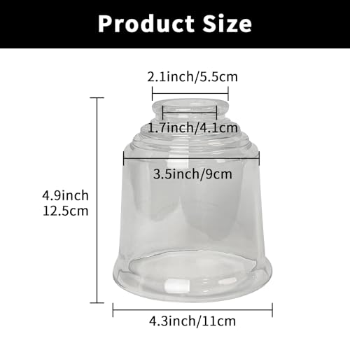 Image of HonoDing Ceiling Lamp Replacement Shade Set of 4, Glass Ceiling Fan Light Covers, Clear Glass Lamp Shade for Ceilings Fan Light Chandelier Wall Sconce, Easy to Install