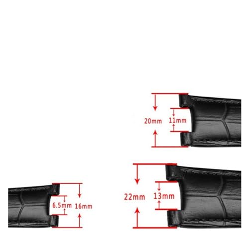 Bracelet de montre en cuir véritable compatible GC 22mm cranté - 4