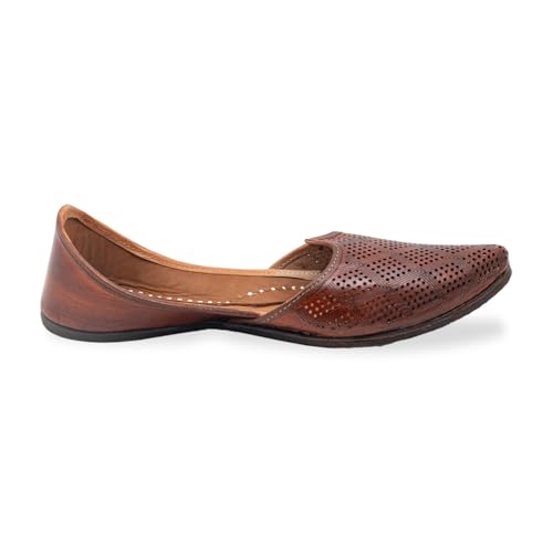 Image of KORAKARI Men's Traditional Leather Punjabi Jutti Comfortable Mojari for Men