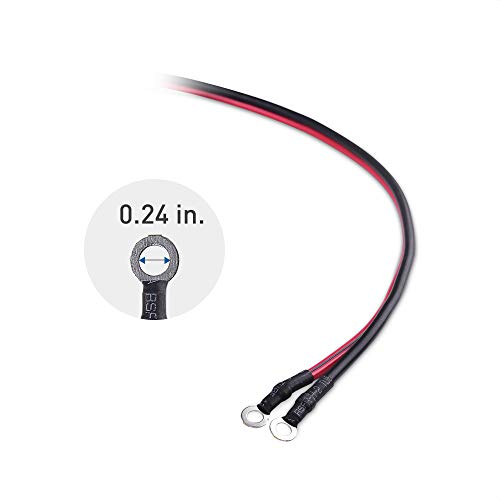 Cable Matters 2-Pack 12V Car Power Inverter Cord with Eyelet Terminals and 15A Fuse - 15 Feet