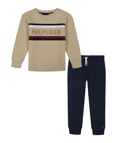 Image of Tommy Hilfiger Baby Boys' 2-piece Fleece Set, Sweatshirt and Jogger Sweatpant