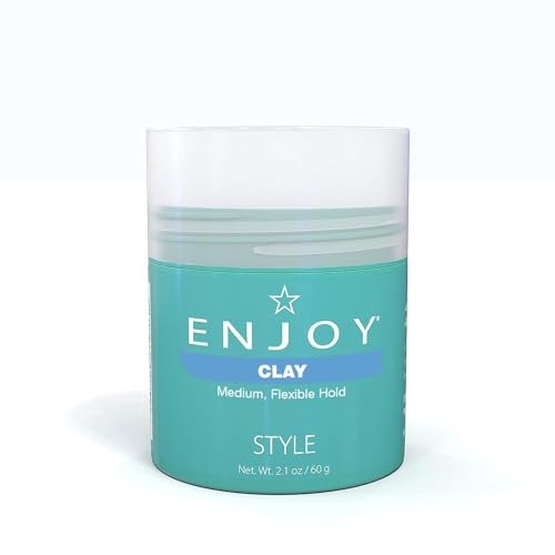 ENJOY Clay, Non-Greasy Paste, Flexible Texture and Hold, Color Safe, Anti Frizz Hair Products, Hair Styling Cream, Hair Styling Products – 2.1 Oz