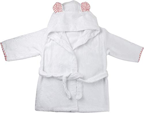 Channing & Yates - Premium Baby Robe - Toddler Robe - Organic Hooded Bathrobe Towel - Thick & Soft (Pink and White)2