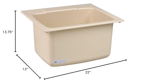 Mustee 10BN Utility Sink, 22-Inch x 25-Inch, Bone