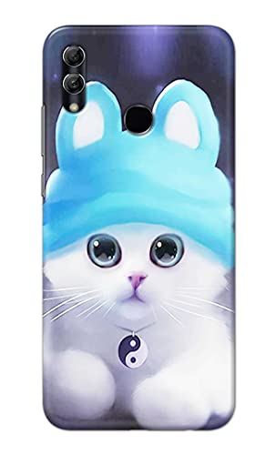 Image of Chinese Cutie Kitten Cat Big Eyes Lovely Girl Ears Hard Back Case Cover for Huawei P Smart (2019) / Honor 10 Lite, Pot-LX1 / POT-LX1AF Back Cover -(J5) VNS2221