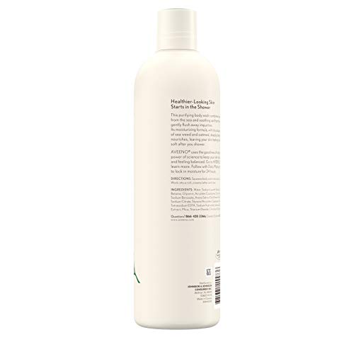 Aveeno Positively Nourishing Purifying Body Wash With Seaweed & Soothing Oatmeal, Lightly Scented Daily Moisturizing Body Wash, 16 Fl. Oz #TOP5