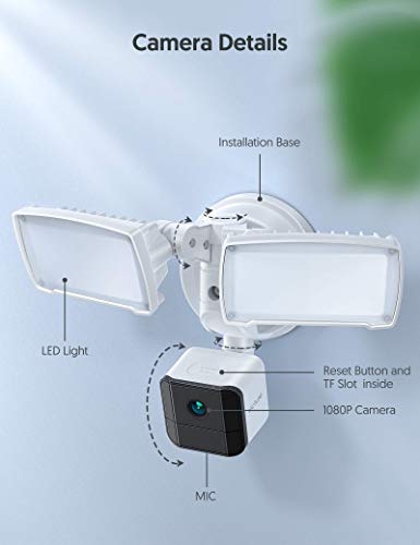 Floodlight Camera, Victure 1080P Outdoor Security Camera, IP65 Waterproof, Auto Night Vision, Motion-Activated Lights and Camera, Two-Way Audio, 2500-Lumen Brightness - Thumbnail 6