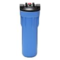Pentair Pentek 158621 3G Slim Line Filter Housing, 1/2" NPT #10 Under Sink Clear Water Filter Housing, Mounting Bracket Cap with Pressure Relief Button, 10 Inch, Black/Blue