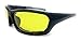 The Biker Motorcycle Padded Glasses Shades, Outdoor Sports Wrap Around Sunglasses, Night Driving Lens, Medium
