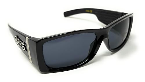 LOCS Hardcore Shades Sunglasses, Black Frame with Dark Lenses, Polycarbonate Frame3