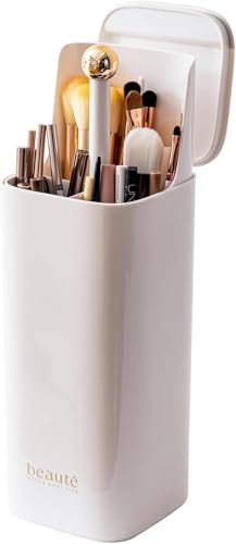 Makeup Pinselhalter mit Deckel, Automatisches Anheben Wasserdicht Staubdicht Makeup Pinsel Organizer für Vanity Decor, Badezimmer Arbeitsplatte, Staubdicht Kosmetikpinsel Container (Bianco) Makeup Pinselhalter mit Deckel, Automatisches Anheben Wasserdicht Staubdicht Makeup Pinsel Organizer für Vanity Decor, Badezimmer Arbeitsplatte, Staubdicht Kosmetikpinsel Container (Bianco)