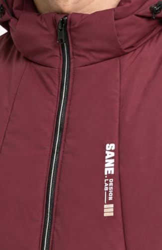 Image of SANE Men's Hooded Puffer Jacket, Quilted Winter Coat, Warm and Lightweight, Detatchable Cap