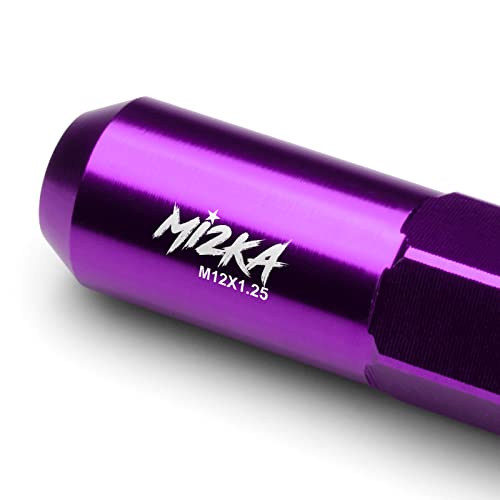 Image of EZAUTO WRAP Purple 20 PCS M12x1.25 Lug Nuts 60mm Extended Tuner Aluminum Wheels Rims Cap WN02