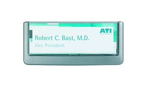 DURABLE - Plaque de porte - Plaque de porte CLICK SIGN - Format 149 x 52.5 mm - Kit de montage inclus - À visser ou coller - Graphite - 1 pièce - 486037