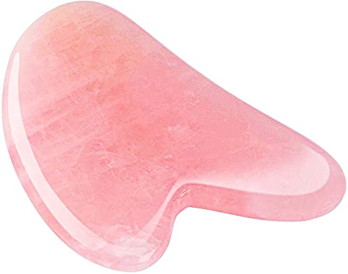 Bounabay Gua Sha Massage Tool, Gua Sha Facial Tools,Jade Rose Quartz Gua Sha Stone, Guasha Tool Face Sculping Tool for Facial Body Skincare Beauty Care, Dredge Lymph Acupressure Scrapper