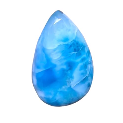 Larimar naturel 33x21x6mm cabochon poire de qualité gemme unique pour bijoux haute joaillerie