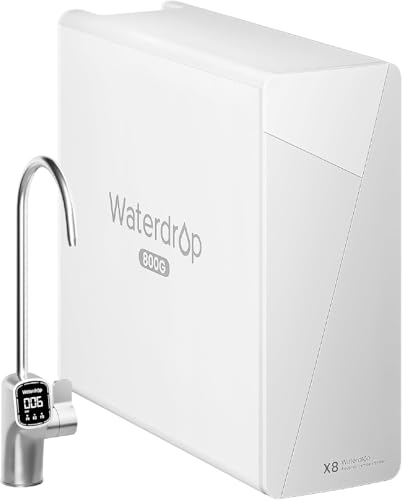Waterdrop X8 Reverse Osmosis System, Water Softener, NSF/ANSI 58&372 Certified, 800 GPD Tankless Reverse Osmosis Water Filter, 9-Stage Undersink RO Water Filtration System, 2:1 Pure to Drain