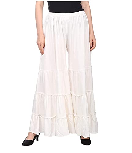 Image of TNQ Women's Rayon Relaxed Flared Garara-Sharara