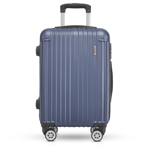 Mala de Viagem Holysun, Rígida, 4 Rodas Giratórias (Azul, Pequeno)