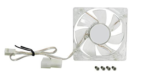 5 Stars Computer 80mm, 8cm Quad-4 Multi-Color RGB LED Computer Desktop PC Case Clear Cooling Fan, 3 and 4 pin Connector with Screws, Quiet and Silent