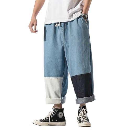Streetwear Mens Jeans Pants Ankle-Length Harajuku Style Casual Jeans Men Jogging Denim Pant Male