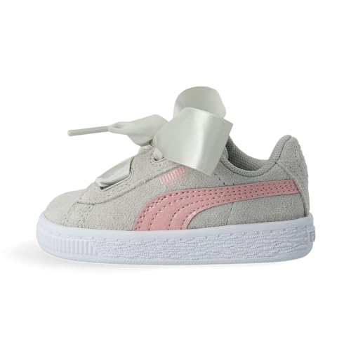 Puma Fille Suede Heart Circles Inf baskets en daim rose pour bébé et enfant