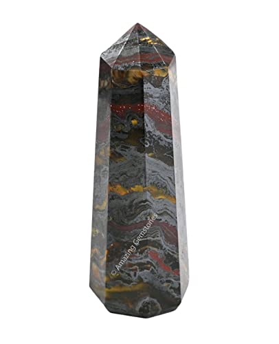 Image of Amazing Gemstone Iron Tiger Eye Crystal Towers - Natural Healing Crystal Point Obelisk for Reiki Healing and Crystal Grid (3 inch to 4 inch INCH)