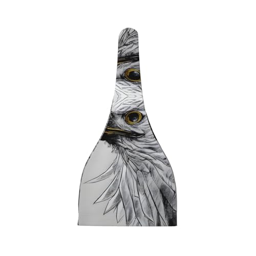 Newborn Baby Hat, Sketching an Eagle Print Soft Top Knot Beanie Cap, Cute Baby Headwear for 0-6 Months Black2