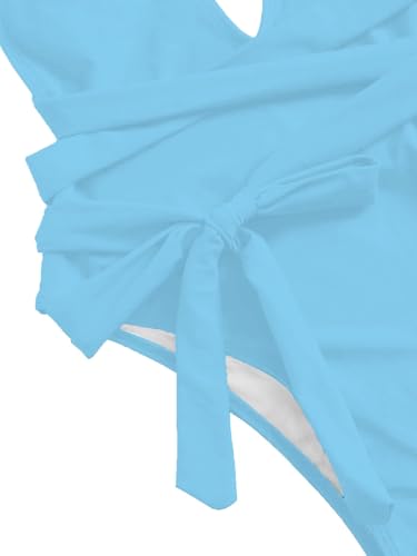 Image of Lilosy Sexy Tie Criss Cross Plunge One Piece Thong Swimsuit High Cut Brazilian Bathing Suit
