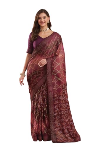 Image of Women's Banarasi Silk With Jacquard Print Saree With Blouse