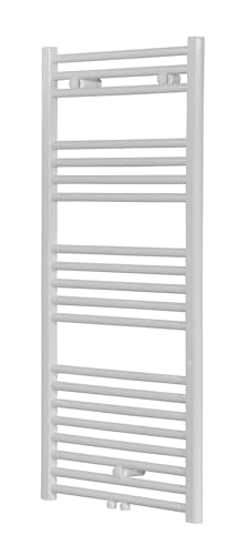 Sanotechnik Designheizkörper Bari Weiß Gerade 118,8 x 60 cm BadHeizkörper Handtuchtrockner Bad-Heizkörper Handtuchheizkörper Handtuchwärmer