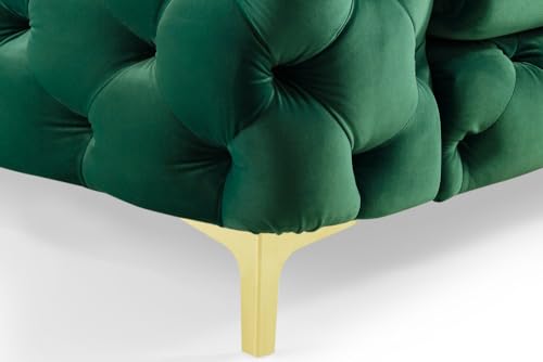 Riess Ambiente Samt Sofa MODERN BAROCK - 235cm - smaragdgrün - 3-Sitzer Chesterfield Design 3er Couch Samtsofa Samtcouch Polstersofa – Bild 5