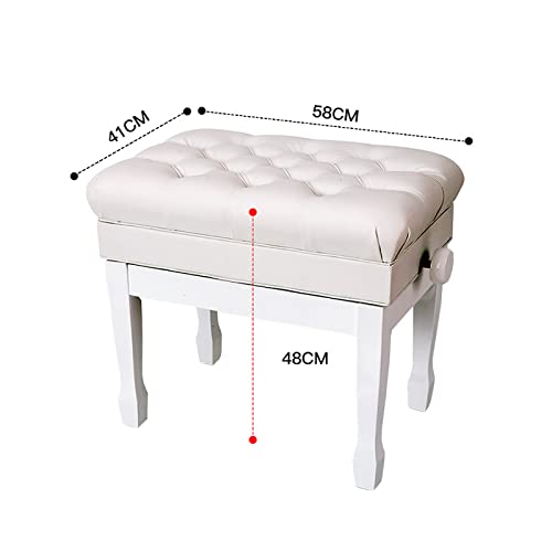TEmkin Tabouret de Piano, Coiffeuse, Banc de Piano réglable avec siège en Cuir véritable, Tabouret de Piano Blanc Moderne avec Rangement de Musique et Pieds en Bois Massif - Les Beatles, Paul McCartney, John Lennon, RIngo Starr, George Harrison TEmkin Tabouret de Piano, Coiffeuse, Banc de Piano réglable avec siège en Cuir véritable, Tabouret de Piano Blanc Moderne avec Rangement de Musique et Pieds en Bois Massif – Image 3